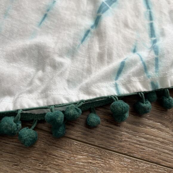 Soft Surroundings Tank Dress Women 1X Tie Dye Pom Pom Hem Pockets Casual Hippie - Picture 8 of 12